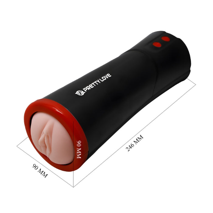 Pretty Love Ozzy thrusting vagina masturbator with black red silicone head