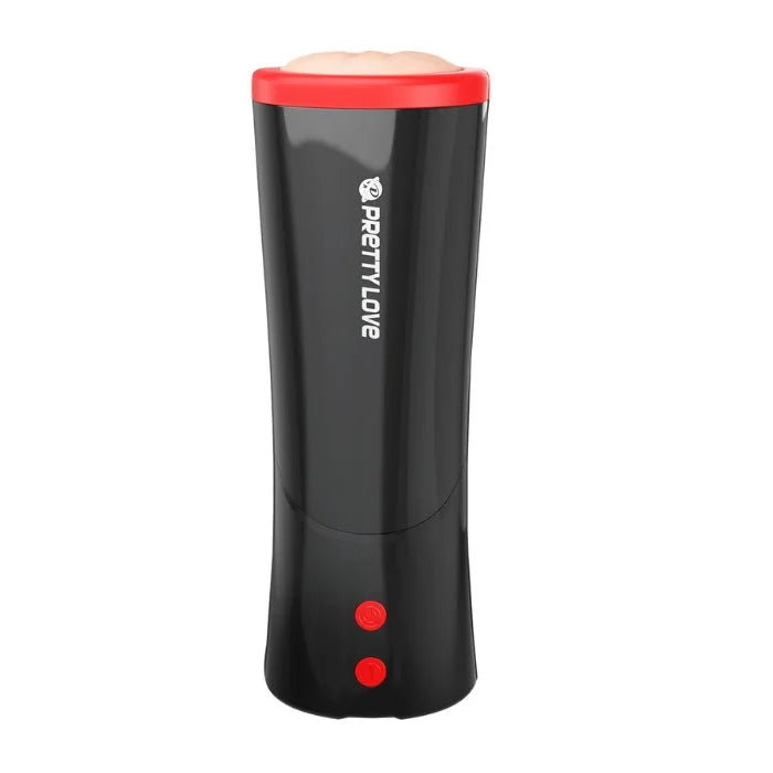 Pretty Love Ozzy thrusting vagina masturbator with glossy black and red finish
