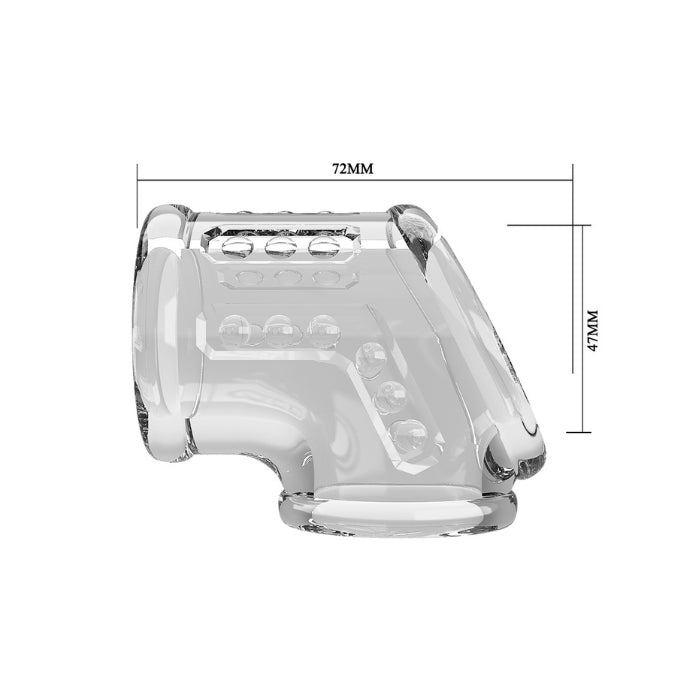 Clear Pretty Love penis sleeve with glass pipe and ball sling