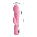 Pink silicone pretty love prescott g spot vibrator with silver accent band vibration functions and usb rechargeable