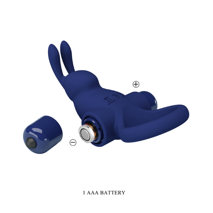 Blue Pretty Love Rabbit vibrating cock ring with silicone rabbit vibrator