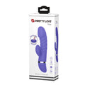 This super soft silicone 7 function rabbit vibrator is amazingly equipped to provide you with intense pleasure night after night. The shape of this sleek and stylish purple toy is smooth and curved with a thick head to reach your inner G-spot, and a smaller curved rabbit for clitoral stimulation. 