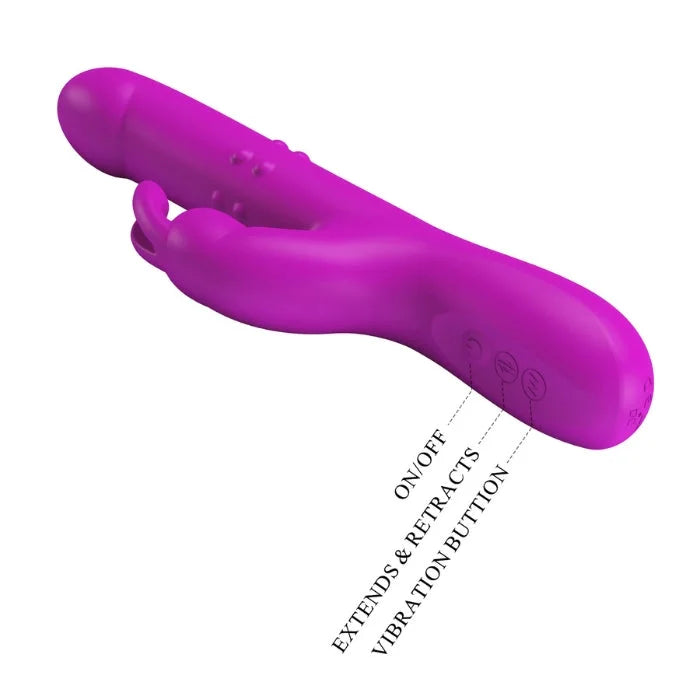 Pretty Love Reese pink thrusting rabbit vibrator with controls