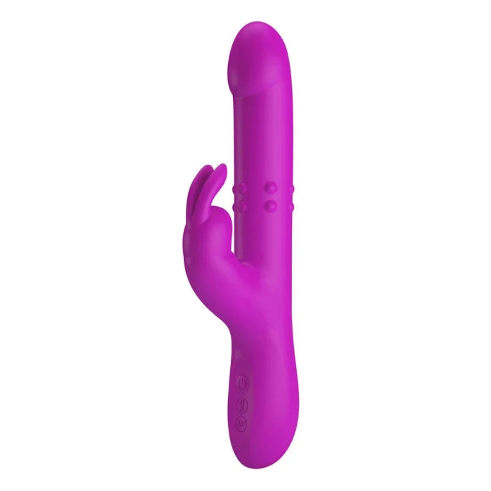 Pretty Love Reese pink thrusting rotating rabbit vibrator with purple silicone ears