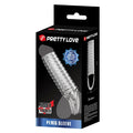 Pretty Love Ribbed Penis Sleeve - Clear in Branded Package
