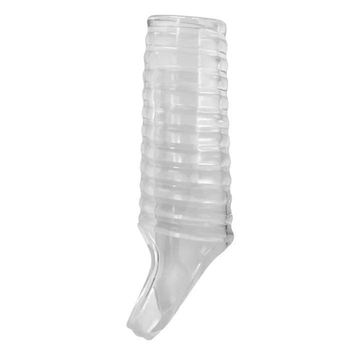 Clear Pretty Love ribbed penis sleeve with snug ribbed fit