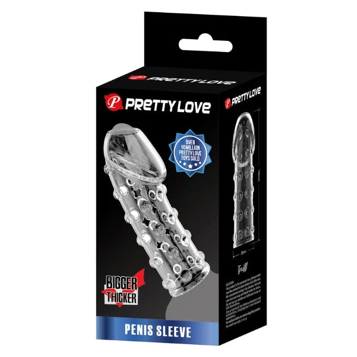 Clear Pretty Love Rough Penis Sleeve with textured bumps