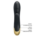Pretty Love Royal Pleasure black vibrator with gold accents, 18k gold-plated zinc