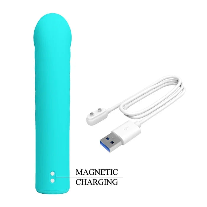 Pretty Love Rylan aqua vibrator with smooth silicone body and breathing light
