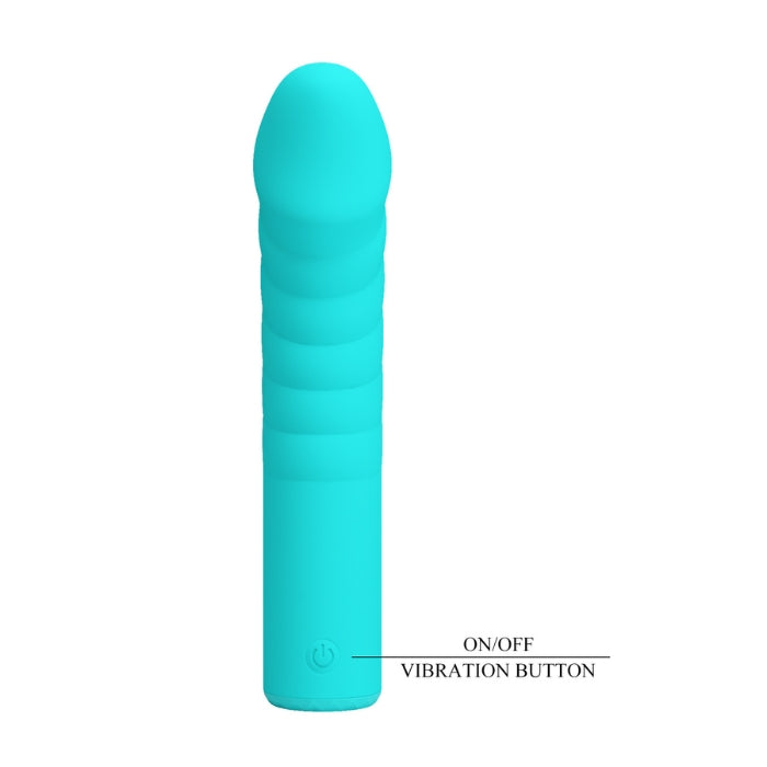 Pretty Love Rylan aqua vibrator with smooth silicone body and breathing light