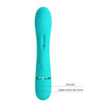 Pretty Love Scocco rabbit vibrator in aqua with teal silicone wand