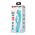 Pretty Love Scocco rabbit vibrator in aqua with curved silicone design