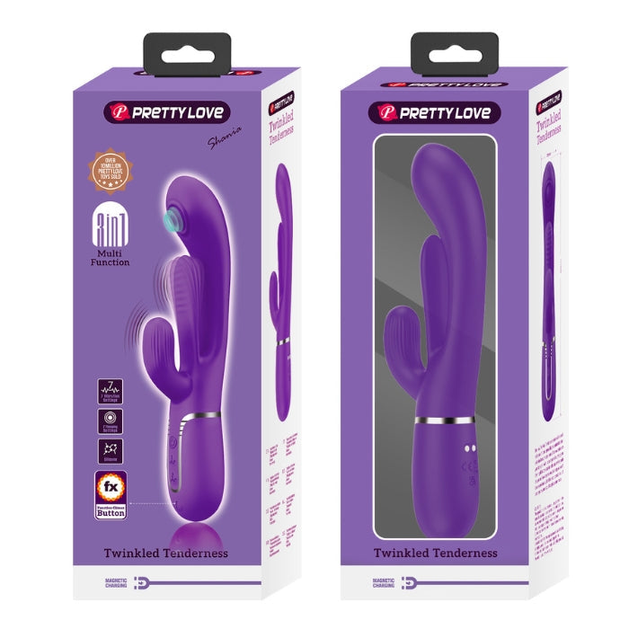 Pretty Love Shania purple rabbit vibrator with extra tongue design