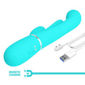 Pretty Love Shania rabbit vibrator in aqua with extra tongue design