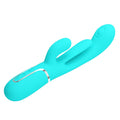 Pretty Love Shania Aqua Rabbit Vibrator with Turquoise Silicone and Silver Accents