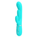 Pretty Love Shania Aqua rabbit vibrator with extra tongue design