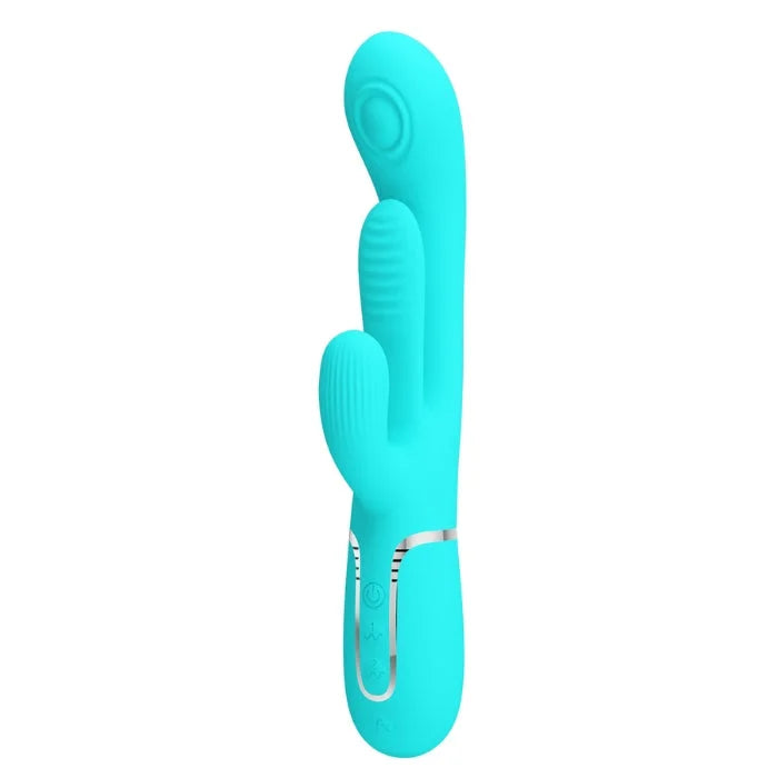 Pretty Love Shania Aqua rabbit vibrator with extra tongue design