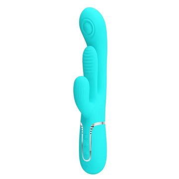 Pretty Love Shania Aqua rabbit vibrator with extra tongue design