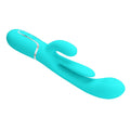 Pretty Love Shania aqua rabbit vibrator with extra tongue design