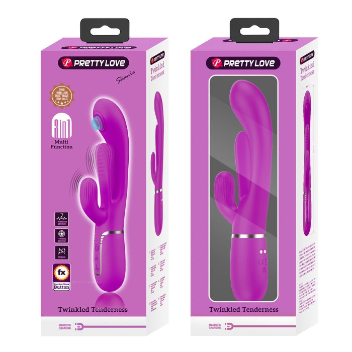 Pretty Love Shania pink rabbit vibrator with extra tongue design