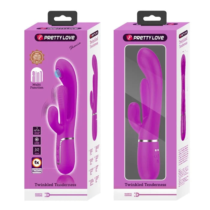 Pretty Love Shania pink rabbit vibrator with extra tongue design