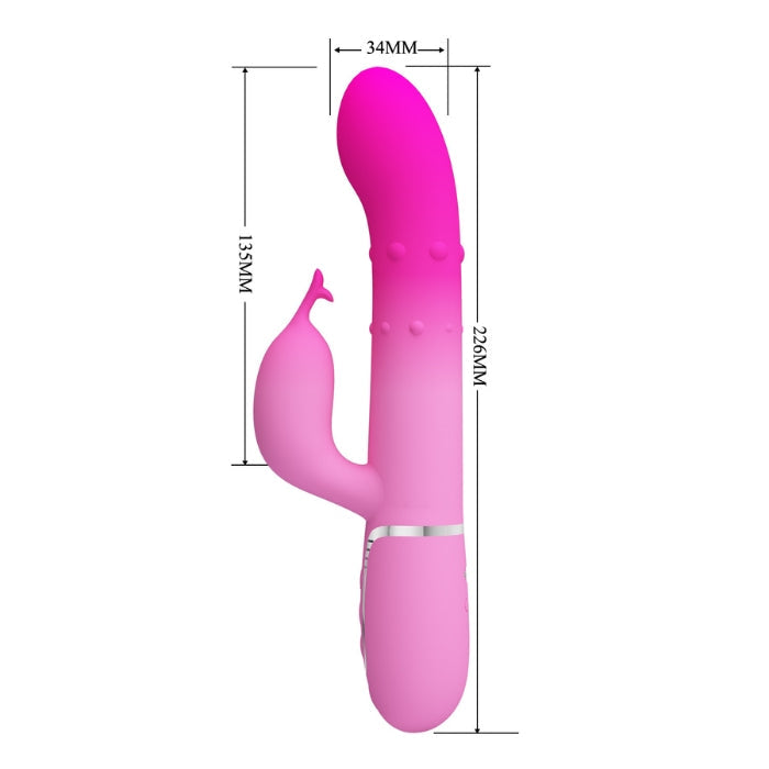 Pretty Love Shima pink rabbit vibrator with 4-speed rotating beads