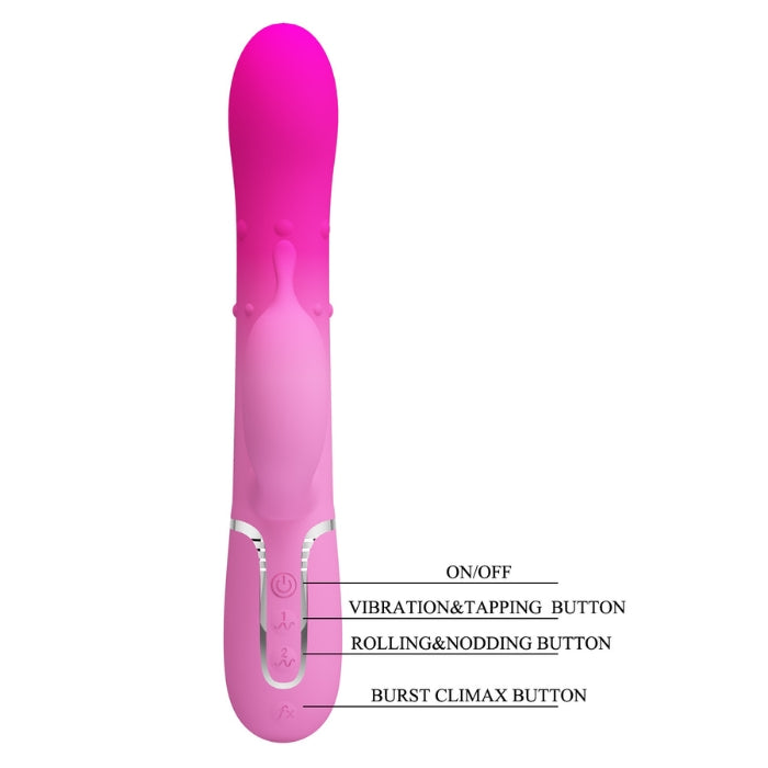 Pretty Love Shima pink rotating rabbit vibrator with 4-speed beads