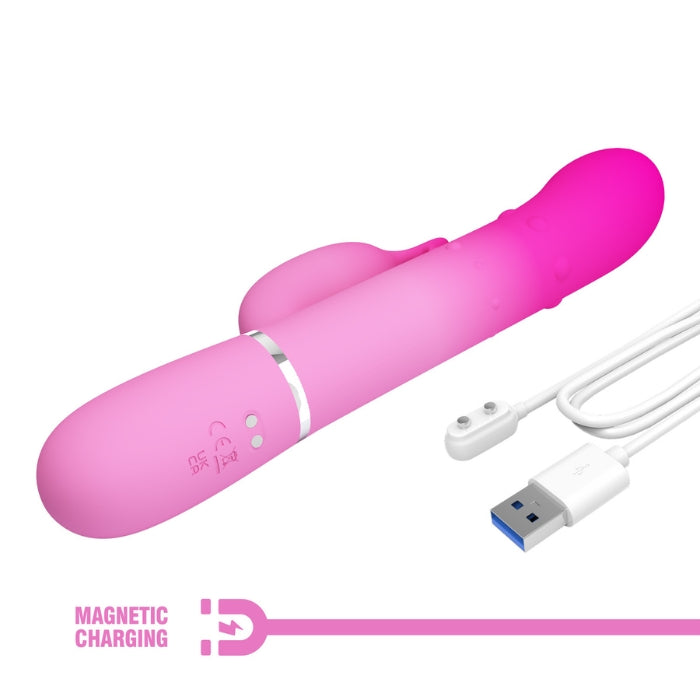 Pretty Love Shima pink rotating rabbit vibrator with 4-speed beads