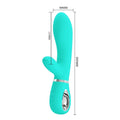 Teal Pretty Love silicone rabbit-style clitoral stimulator with super soft vibe