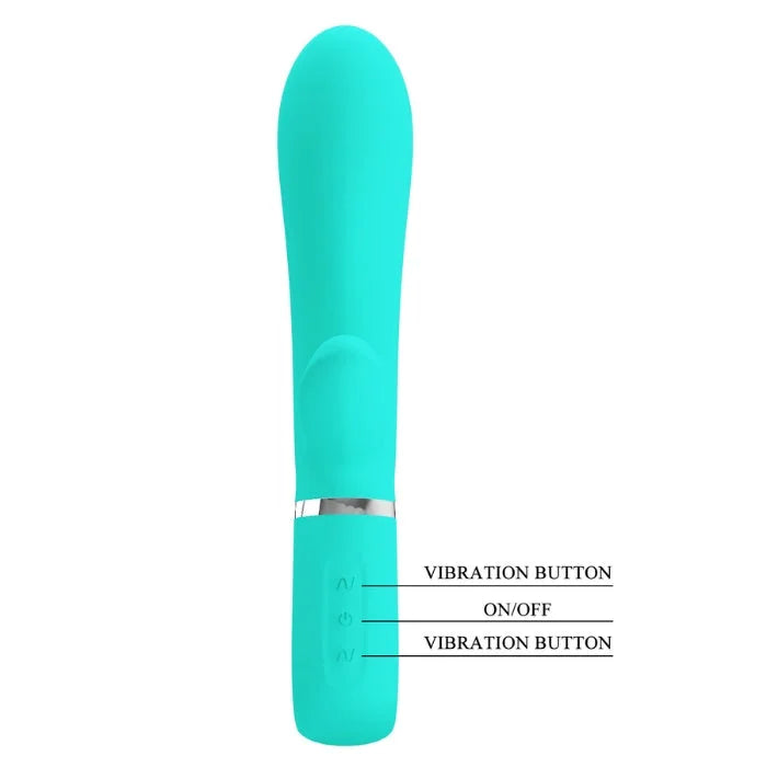 Pretty Love Silicone super soft teal rabbit-style clitoral stimulator wand