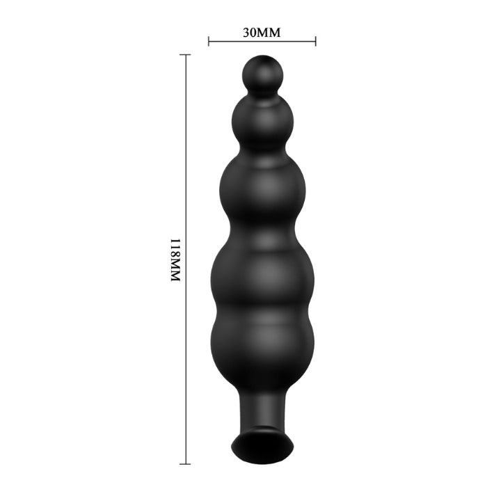 A solid jelly butt plug including a beaded and graduating shaft for total anal satisfaction. This uniquely beaded jelly butt plug is both smooth and soft. The graduated beaded shaft delivers anal stimulation.