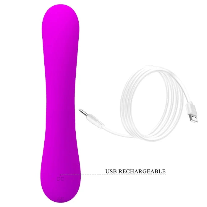 Pretty Love Sincere Rabbit Vibrator in pink: body-safe silicone wand with USB cable