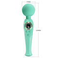 Pretty Love Skyler wand massager in mint green silicone with display