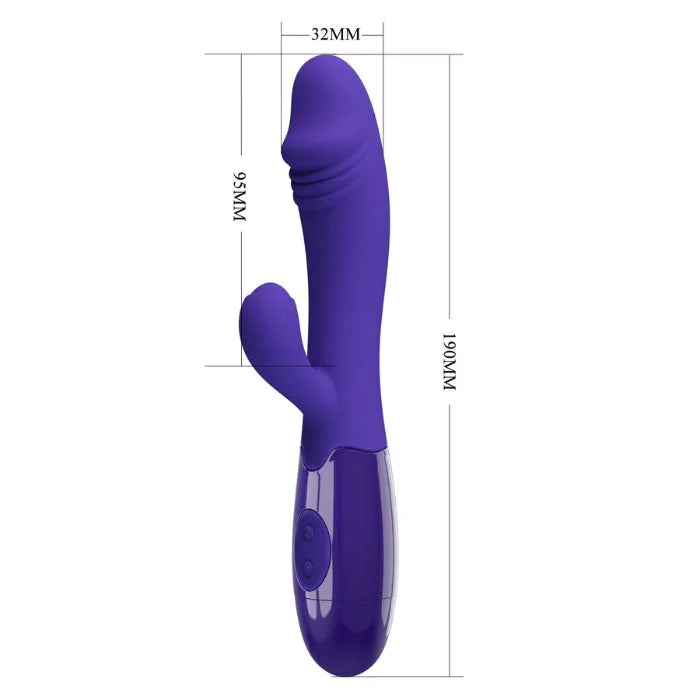 Pretty Love Snappy Youth Rabbit Vibrator in glossy purple silicone