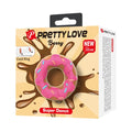 Pretty Love Super Donut cock ring traps blood flow, pink berry sprinkles