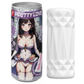 Pretty Love Vagina Pocket Size Can Masturbator in purple with white diamond silicone toy