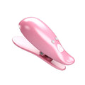 Pretty Love pink glossy vibrating nipple clamps leaf with buttons