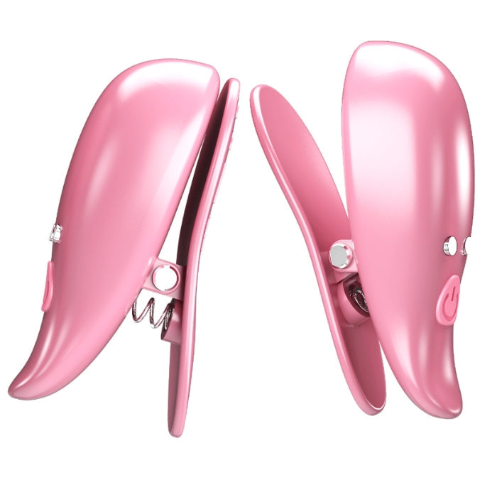 Pretty Love vibrating nipple clamps with cute pink pig face clip