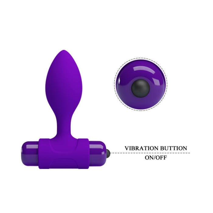 Purple silicone vibrating anal plug from Pretty Love Sensations for experienced users alike
