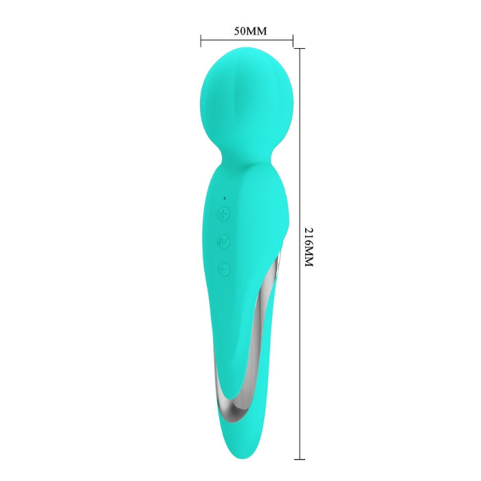 Pretty Love Walter Wand Massager in aqua with teal silicone wand