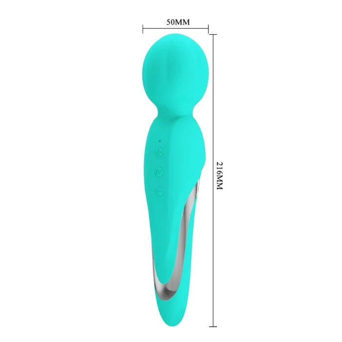 Pretty Love Walter Wand Massager in aqua with teal silicone wand