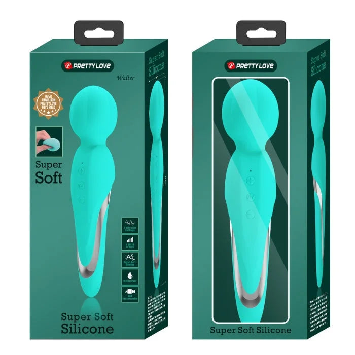 Pretty Love Walter Wand Massager in aqua teal silicone with rounded head