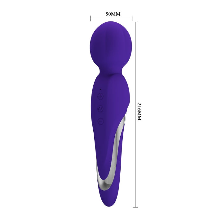 Pretty Love Walter Wand Massager in blue with purple silicone design