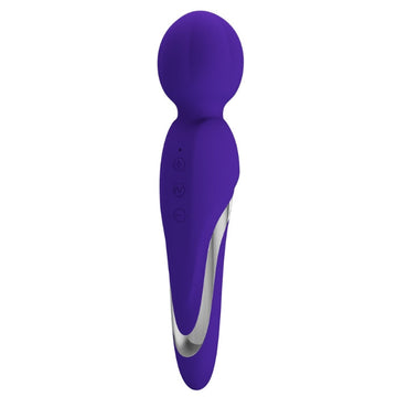 Pretty Love Walter purple silicone wand massager with silver accent