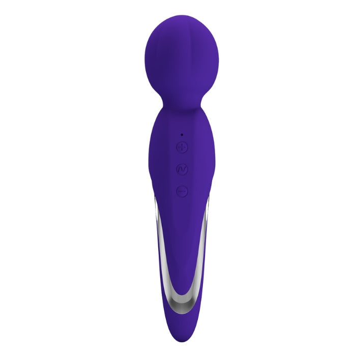 Pretty Love Walter purple silicone wand massager with silver accents