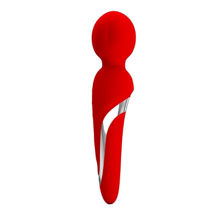 Pretty Love Walter red silicone wand massager with curved design