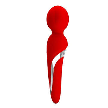Pretty Love Walter red silicone wand massager with curved design