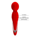 Red Pretty Love Walter Wand Massager with silver trim and buttons