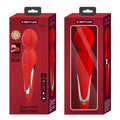 Pretty Love Walter Wand Massager in red super soft silicone with silver accents
