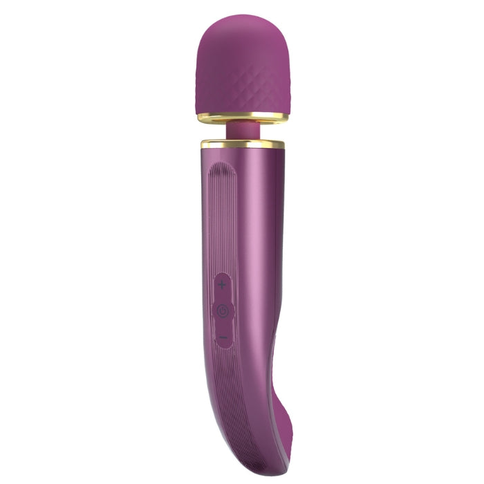 Pretty Love Wand Vibrator in purple with gold accents and textured grip